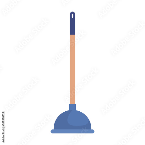 toilet plunger household cleaning on white background vector illustration design