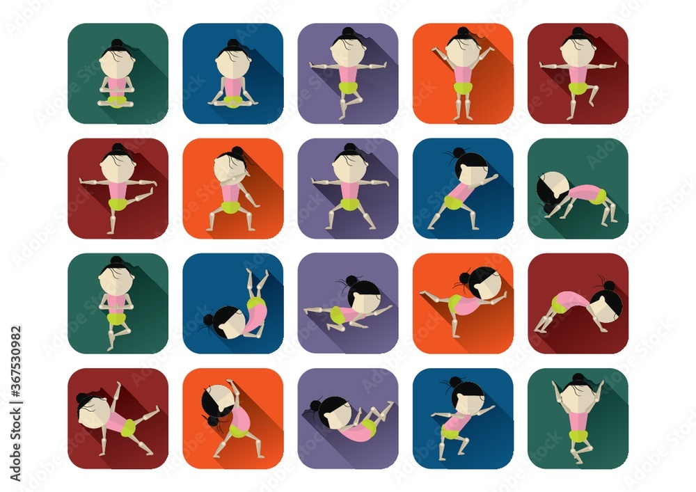collection of yoga postures