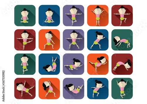 collection of yoga postures