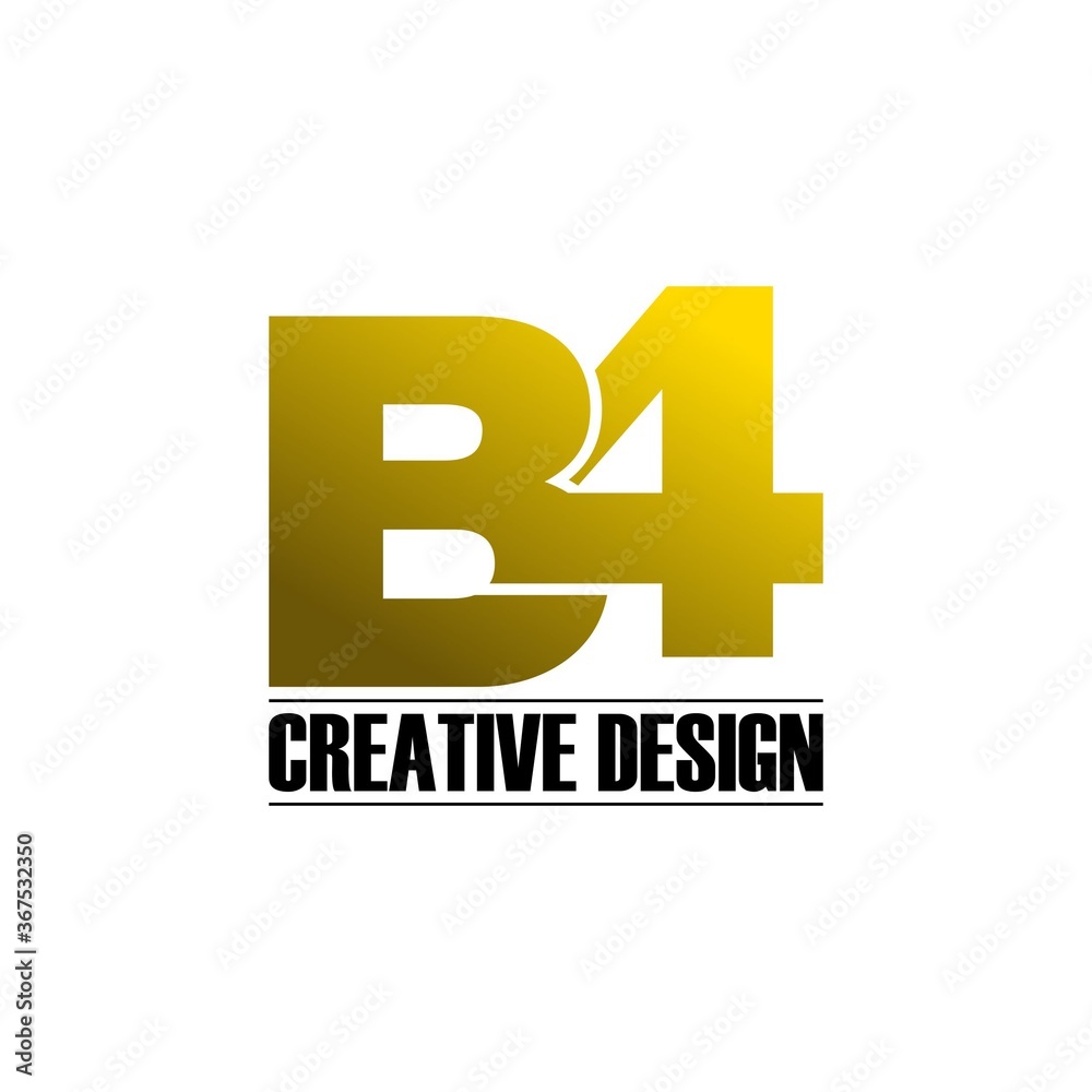 Obraz premium Letter B4 simple monogram logo design vector