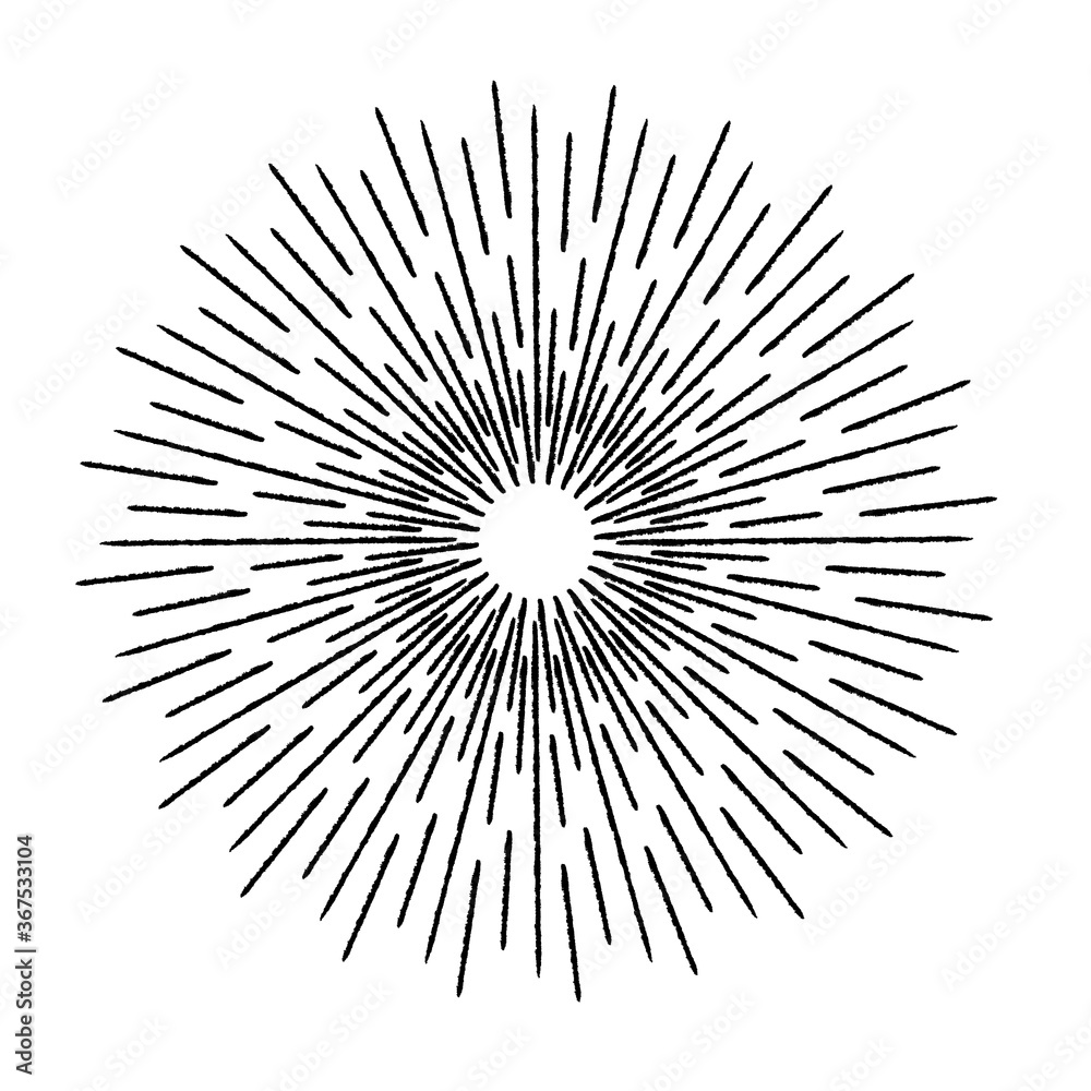 Obraz premium Linie prędkości radialnych w formie koła dla komiksów. fajerwerki Tło wybuchu. Ilustracji wektorowych. Okrągłe logo Starburst. Okrągły element projektu. Streszczenie geometryczne promienie gwiazd. Rozbłysk Słońca .