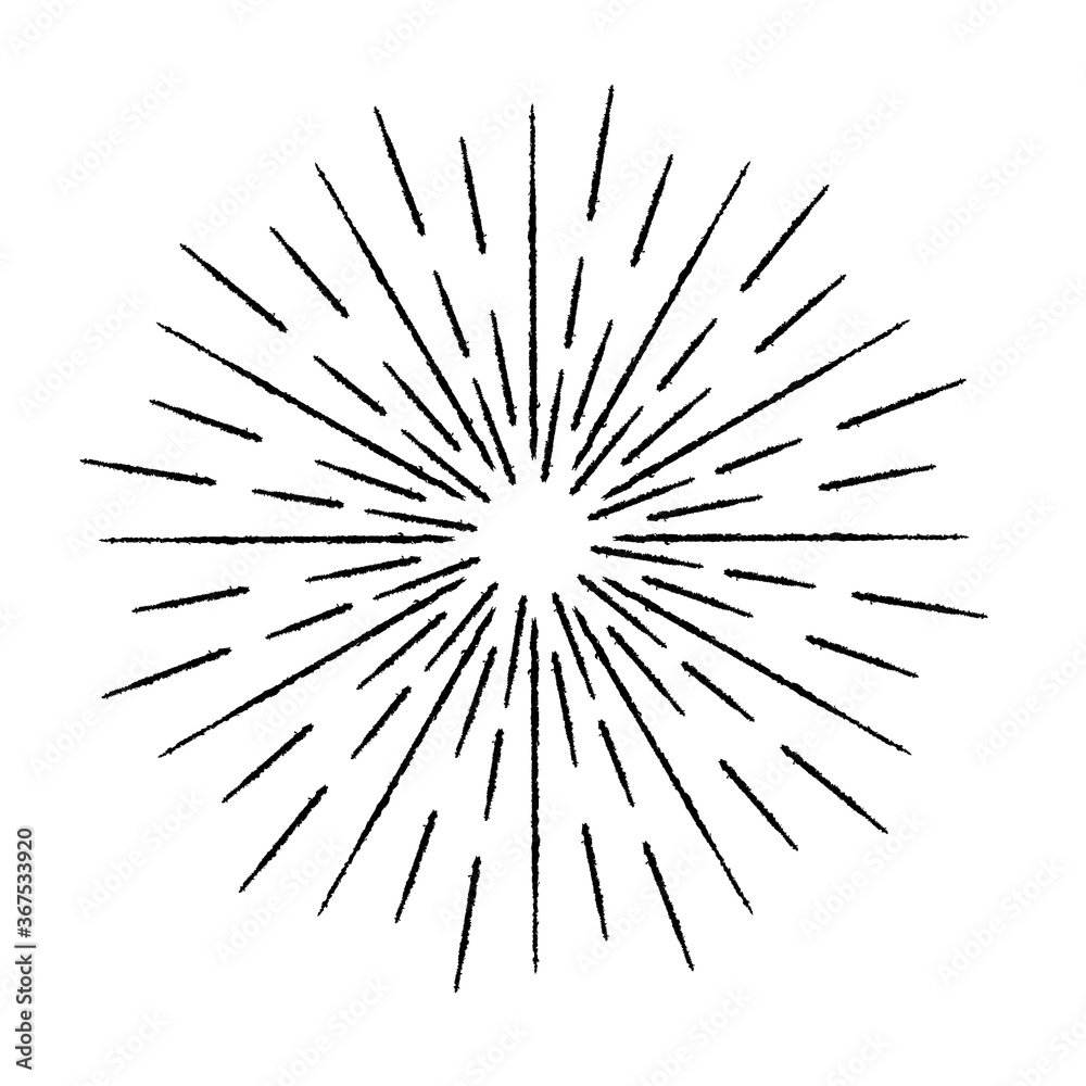 Radial speed Lines in Circle Form for comic books . fireworks Explosion background . Vector Illustration . Starburst
 round Logo . Circular Design element . Abstract Geometric star rays . Sunburst .