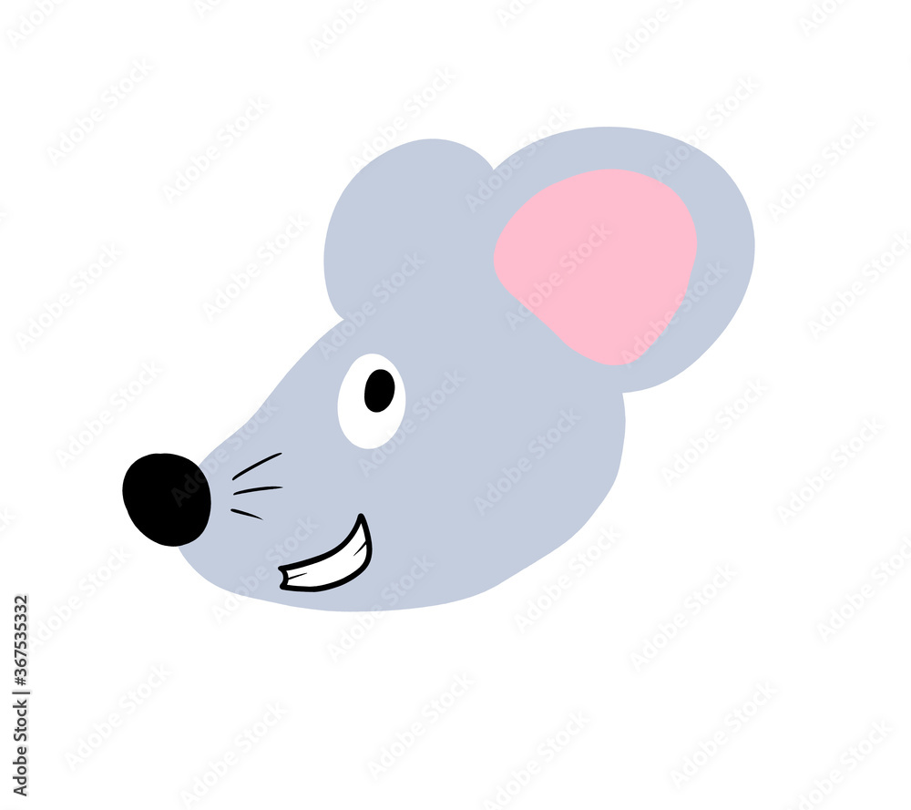 Cartoon Stylized Adorable Happy Mouse Emoticon Cartoon Stylized Adorable Happy Mouse Emoticon