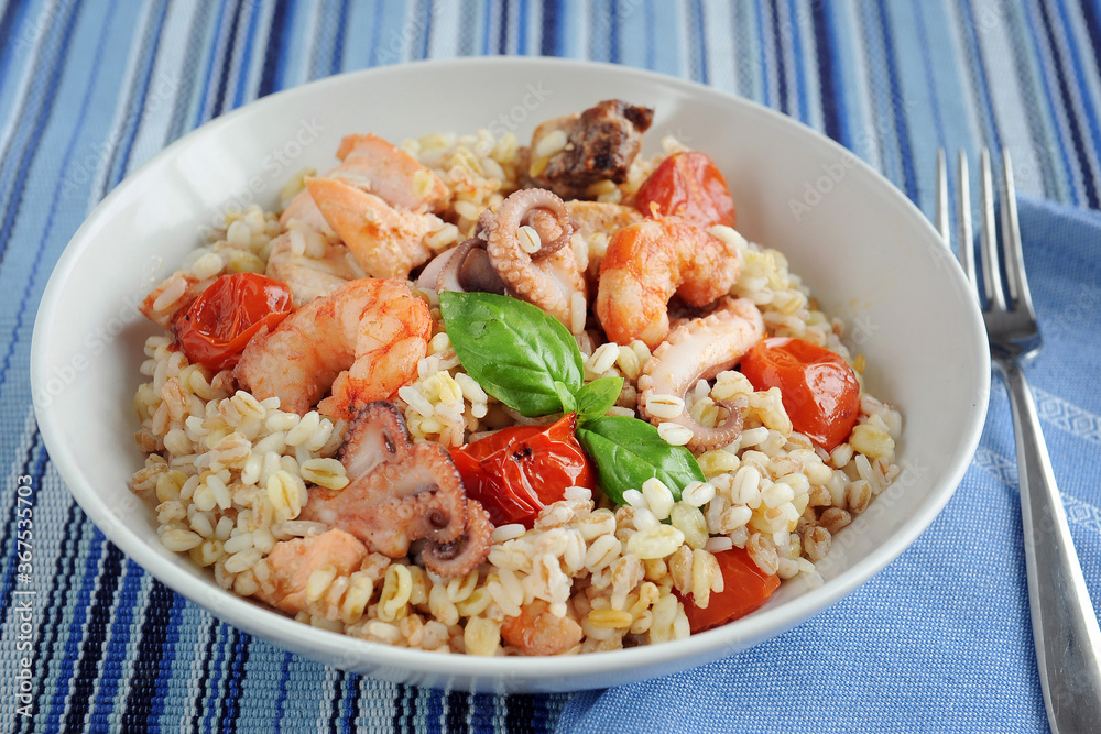 octopus prawns and cherry tomatoes excellent for the Mediterranean diet octopus prawns and cherry tomatoes excellent for the Mediterranean diet