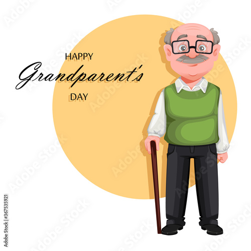 Handsome smiling old man. Cheerful grandfather