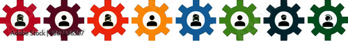 colorful gearwheel or cogwheels symbolizing a team working together