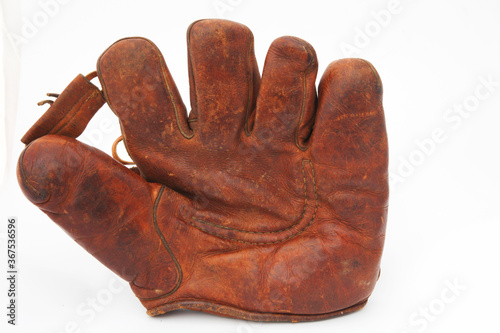 Photography Old leather baseball glove