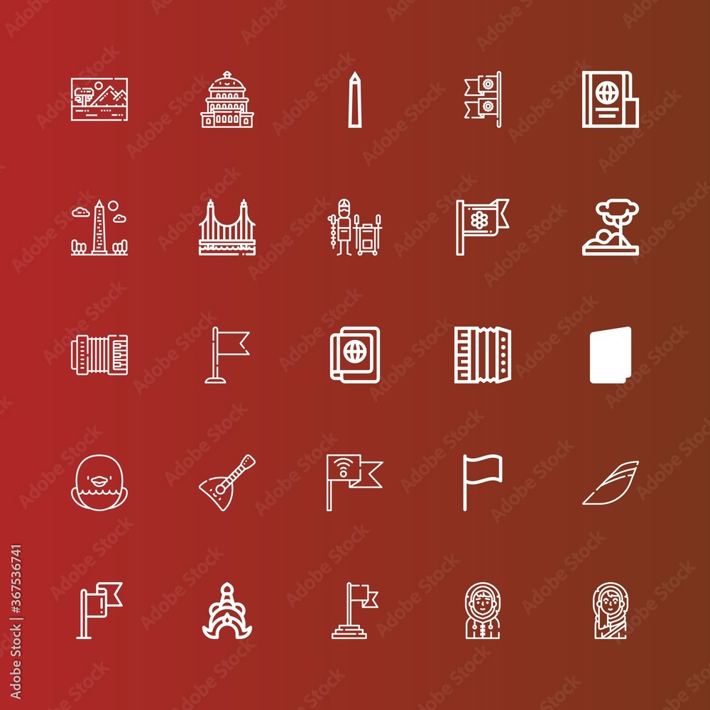 Editable 25 national icons for web and mobile Editable 25 national icons for web and mobile