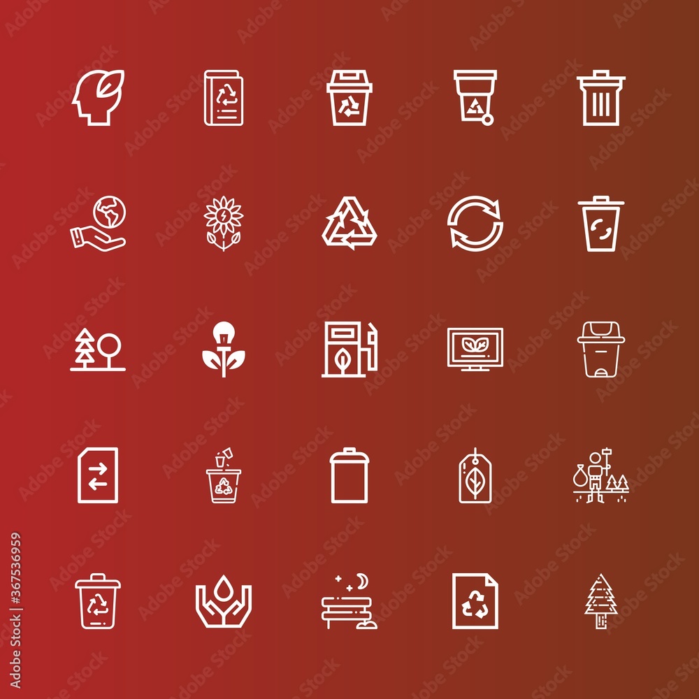 Editable 25 recycling icons for web and mobile