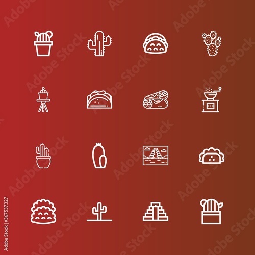 Editable 16 mexico icons for web and mobile