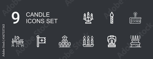 Editable 9 candle icons for web and mobile