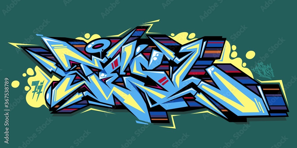 Fototapeta Abstract Word Lets Graffiti Style Font Lettering Vector Illustration Art