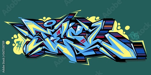 Abstract Word Lets Graffiti Style Font Lettering Vector Illustration Art