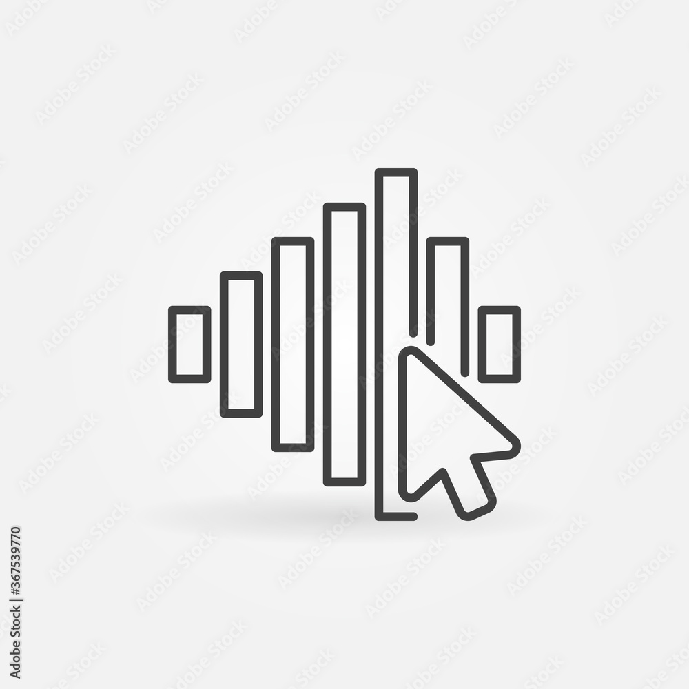 Mouse Click on Sound wave outline vector concept icon or design element Mouse Click on Sound wave outline vector concept icon or design element