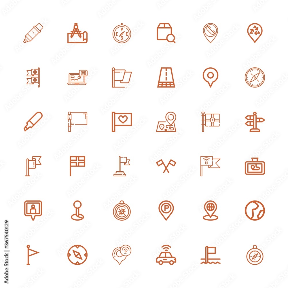 Fototapeta premium Editable 36 gps icons for web and mobile