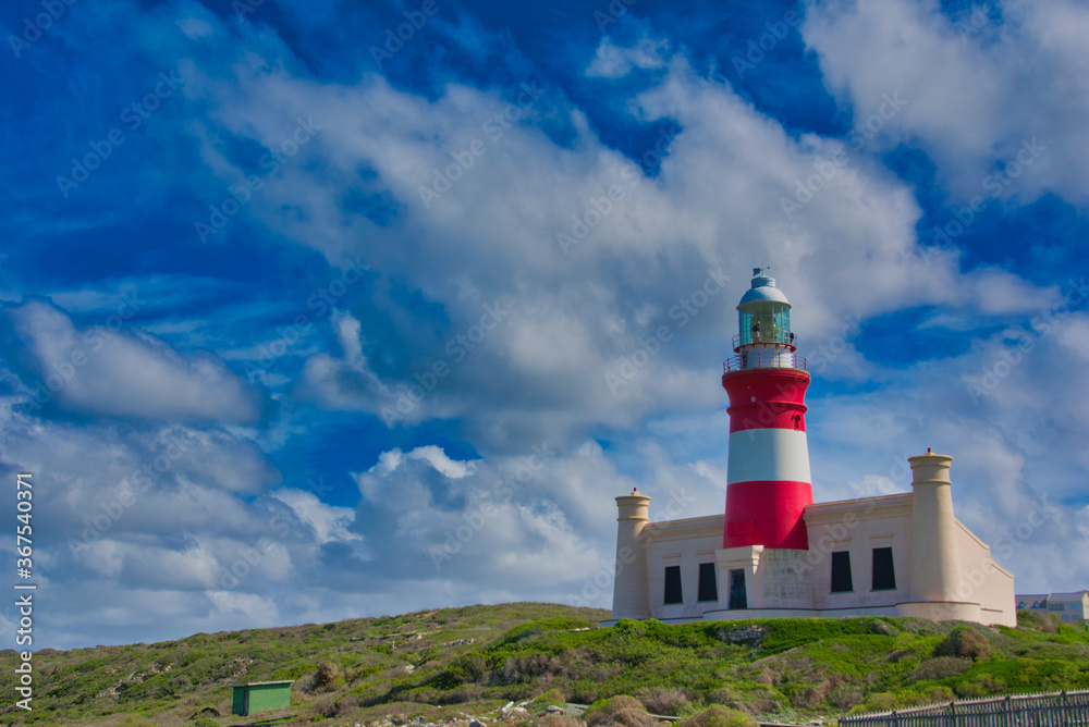 Lighthouse in Cape Agulhas, near Struisbaai, Overberg, Western Cape