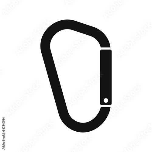Carabiner icon isolated on white background. Vector illustration photo