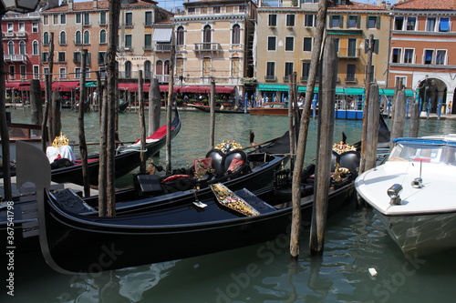 Gondolas on the Canal Grande in Venice