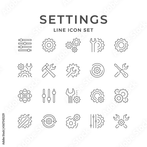 Set line icons of settings