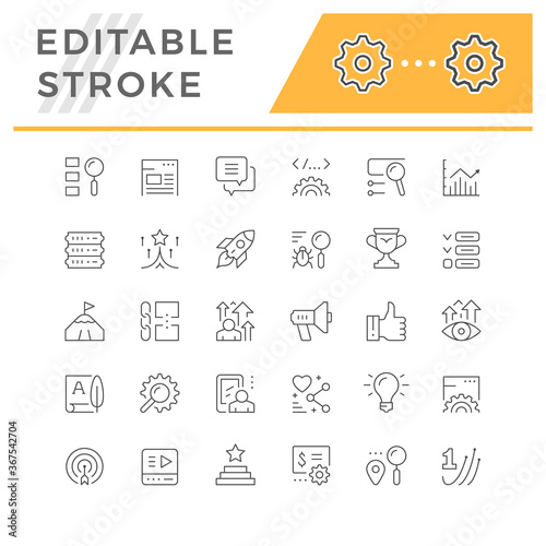 Set line icons of SEO