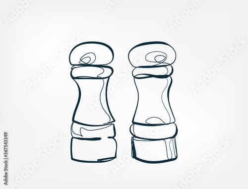 salt shaker vector one line art isolated illustration