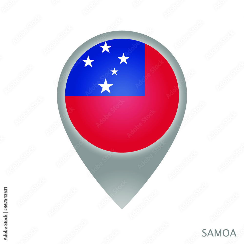 Map pointer with flag of Samoa. Samoa pointer map isolated icon. Vector Illustration Map pointer with flag of Samoa. Samoa pointer map isolated icon. Vector Illustration