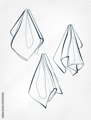 towel vector one line art isolated illustration