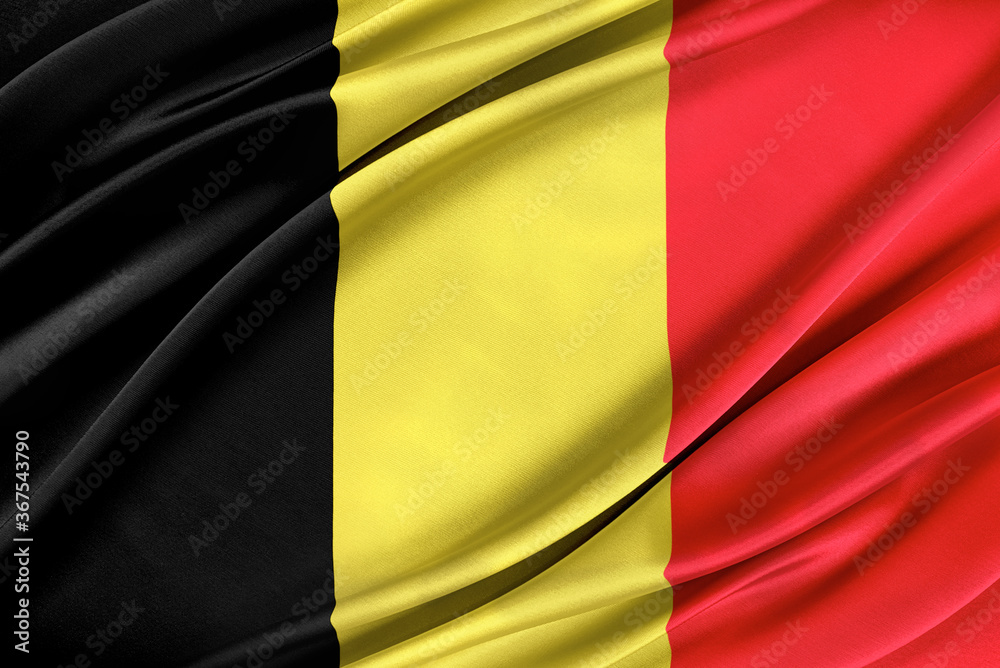 Colorful Belgium flag waving in the wind. 3D illustration. Colorful Belgium flag waving in the wind. 3D illustration.