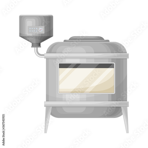 Metal Tank with Milk Souring Process in Cheese Production Vector Illustration