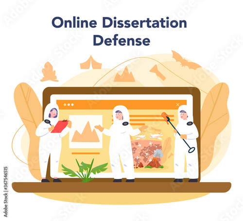 Volcanologist online service or platform. Geologist studying
