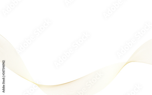 Gold luxury sound wave blend fluttering vector abstract on white background