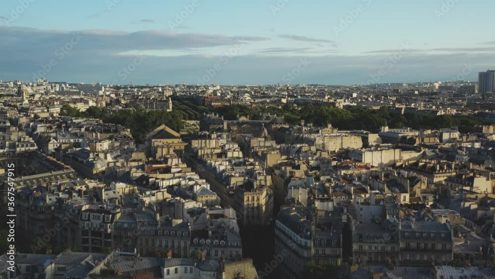 Aerial video of Paris, Drone photography, beautiful city,Old town, Flight over beautiful places, City top view, Panoramic view of Paris, Paris from a bird's eye view, France