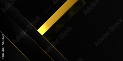 Abstract luxury light with line gold black gradient background