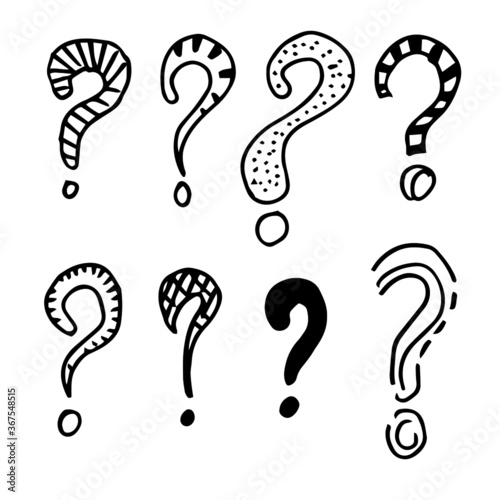 Image of question mark icon on white background.