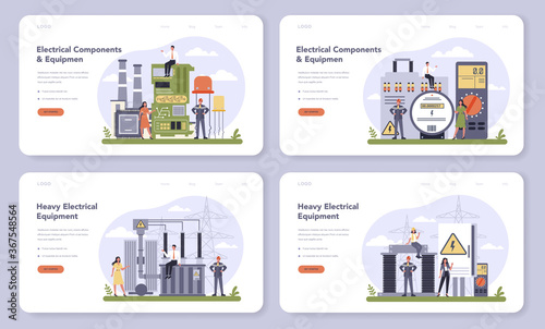 Electrical components and equipment industry web banner or landing