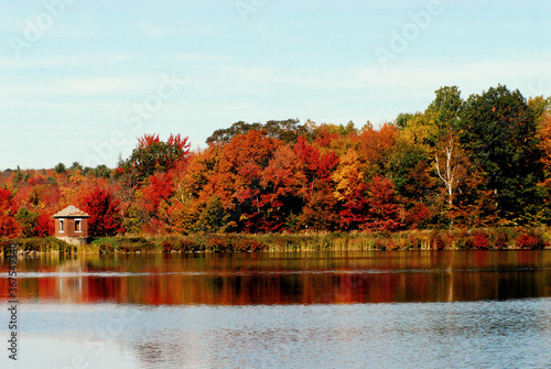 AUTUMN-FALL- New York State- Fall Colors Reflected in a Lake