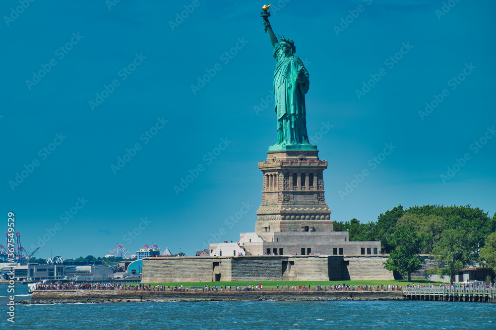 Statue of Liberty at a sunny summer day