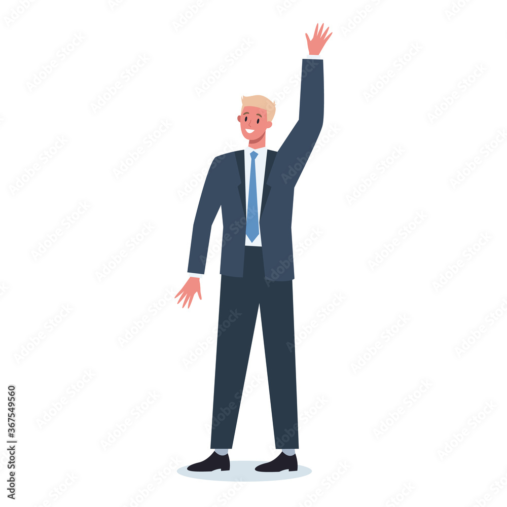 Business people in official clothes with their hand up. Worker Business people in official clothes with their hand up. Worker