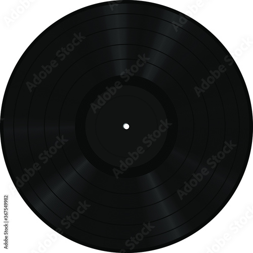 Retro vinyl disk wiht black blank label