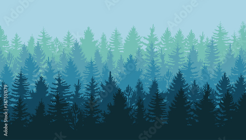 Elegant design pattern with fir trees, vector elements. Forest pattern for invitations, gift wrap, cards, print, textile, fabric, wallpapers, manufacturing. Nature theme. Isolated on white background. © Anatoliy