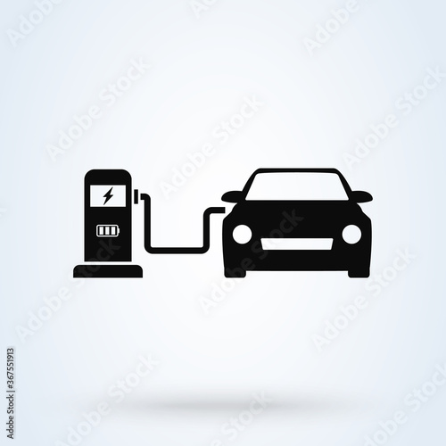 electric car charger. vector Simple modern icon design illustration.