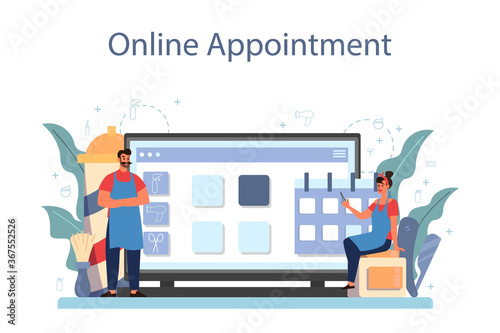 Barber online service or platform. Idea of hair and beard care.