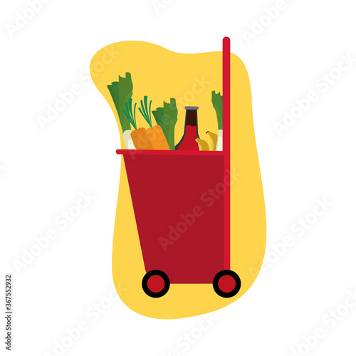 Shopping cart icon. Groceries icons. Market basket - Vector