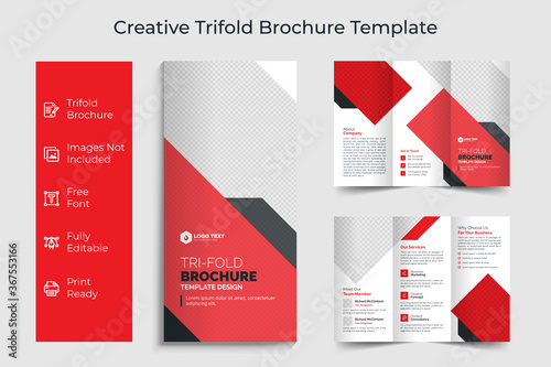 Creative Corporate & Business Trifold Flyer Brochure Template Design, abstract business Trifold brochure, vector brochure template design. Brochure design, cover, annual report, poster, Trifold flyer
