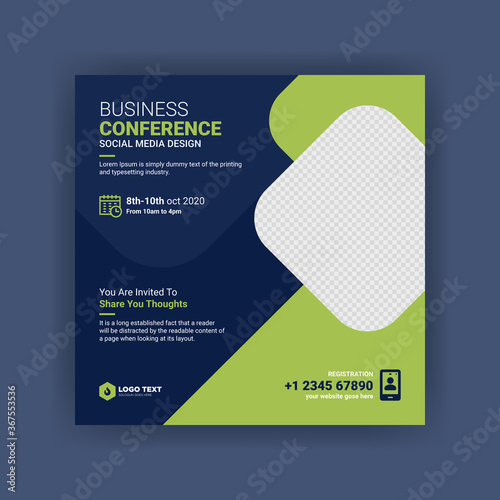 Digital business marketing social media banner or square flyer template design	