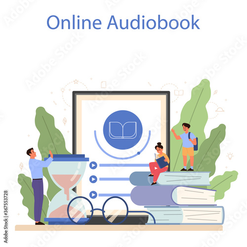 Literature school subject online service or platform. Idea of education