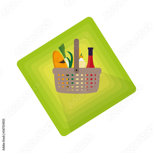Shopping basket icon. Groceries icons. Market basket - Vector