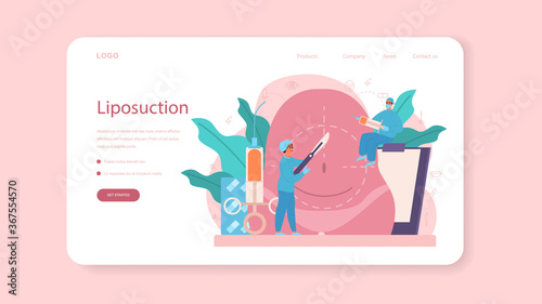 Plastic surgeon web banner or landing page. Idea of body