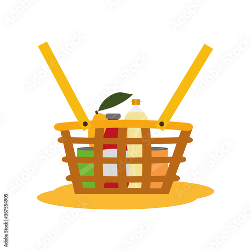 Shopping basket icon. Groceries icons. Market basket - Vector