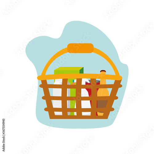 Shopping basket icon. Groceries icons. Market basket - Vector